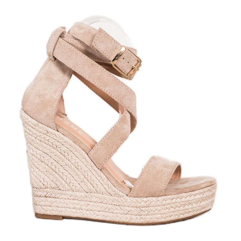 SHELOVET Espadrilles Sandales Avec Boucle beige
