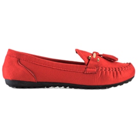 Queentina Mocassins en daim à la mode rouge