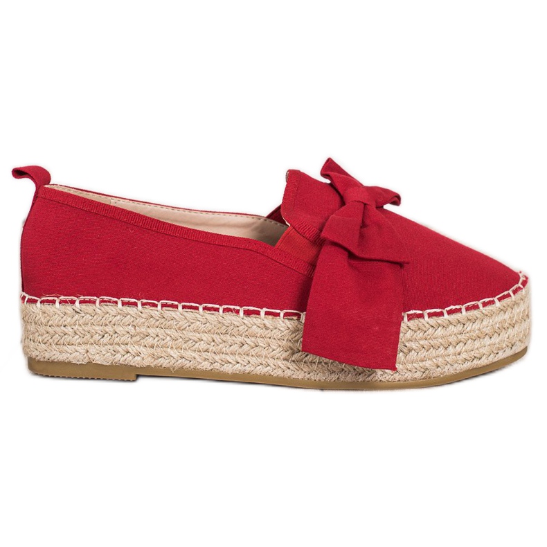 SHELOVET Espadrilles Rouges Avec Noeud