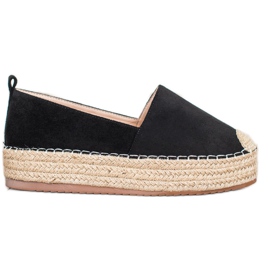 SHELOVET Espadrilles En Daim Sur La Plateforme noir