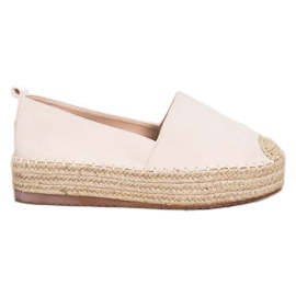 SHELOVET Espadrilles En Daim Sur La Plateforme beige