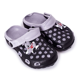 Chaussons Mousse Enfant Kroks Noir-Gris Jupiter