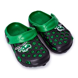 Chaussons Mousse Enfant Kroks Noir et Vert Jupiter le noir