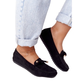 Mocassins Femme Marilyn en daim noir le noir