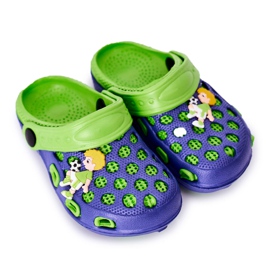 Chaussons Mousse Enfant Crocs Bleu Marine-Vert Jupiter