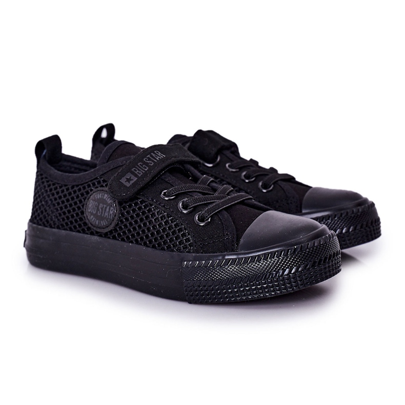 Baskets noires pour enfants avec maille Big Star HH374015 le noir