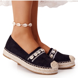 PG1 Espadrilles Sur La Plateforme Avec Coquillage Noir