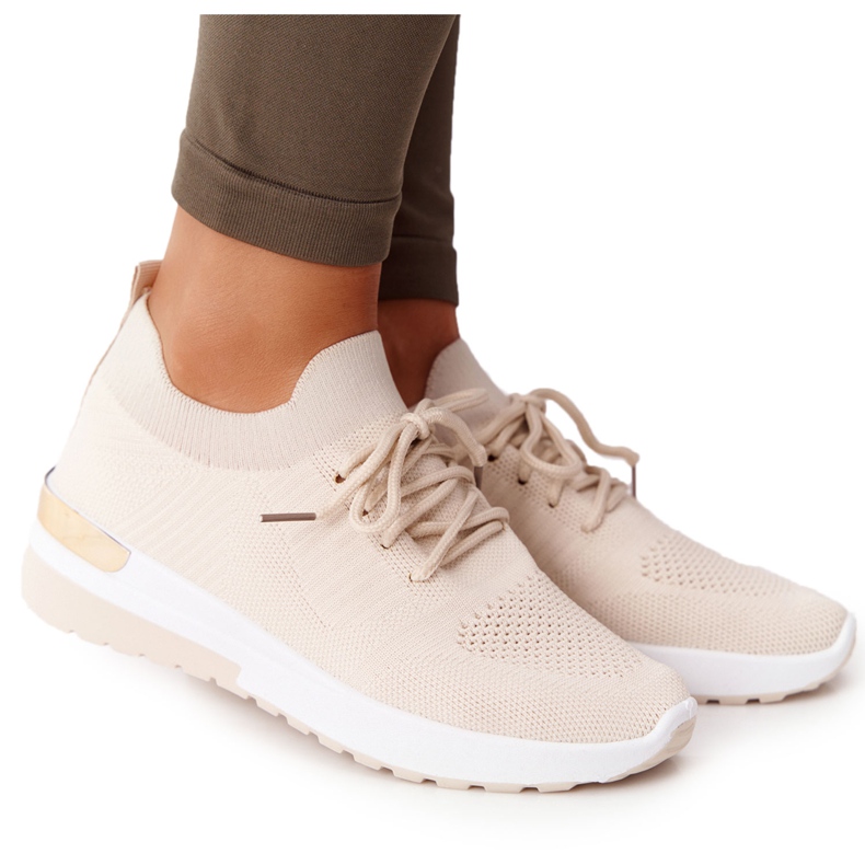 PG1 Chaussures De Sport Baskets Beige Adeyla Compensée