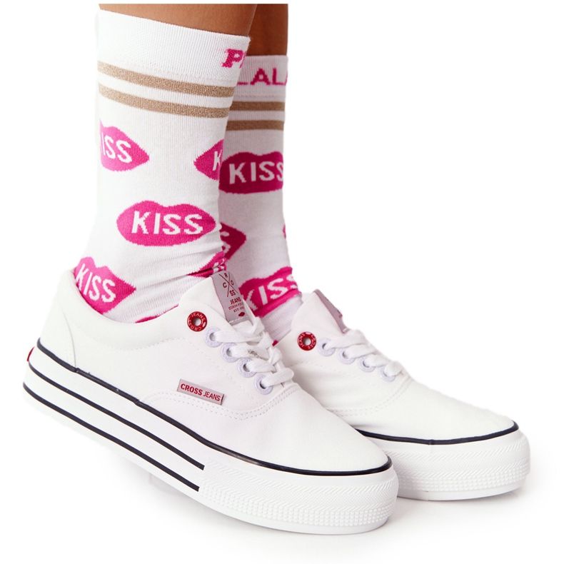 Baskets Femme Sur La Plateforme Cross Jeans FF2R4001C Blanc blanche Baskets Femme Sur La Plateforme Cross Jeans FF2R4001C Blanc blanche