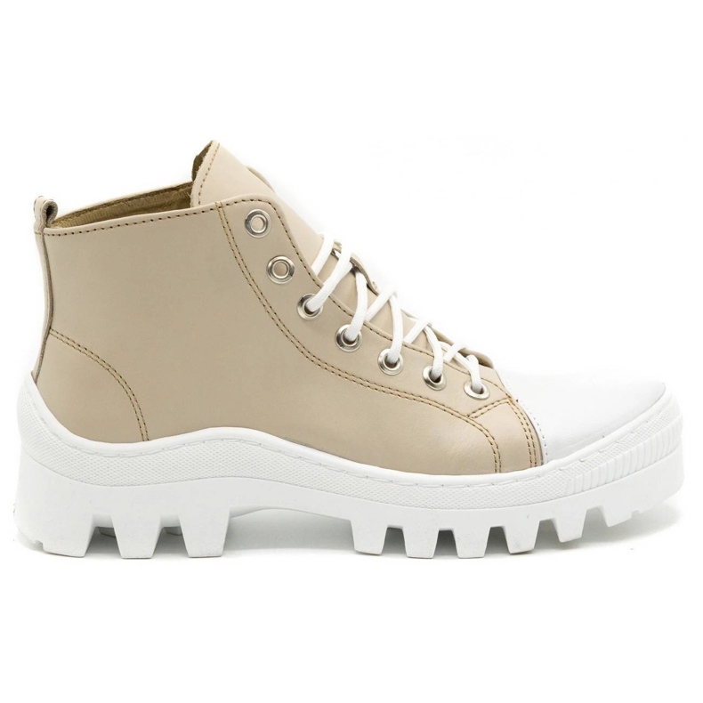 Polbut Boots cuir femme D1 beige