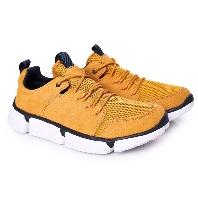 Chaussures de sport pour hommes GOE HH1N4029 Baskets jaunes