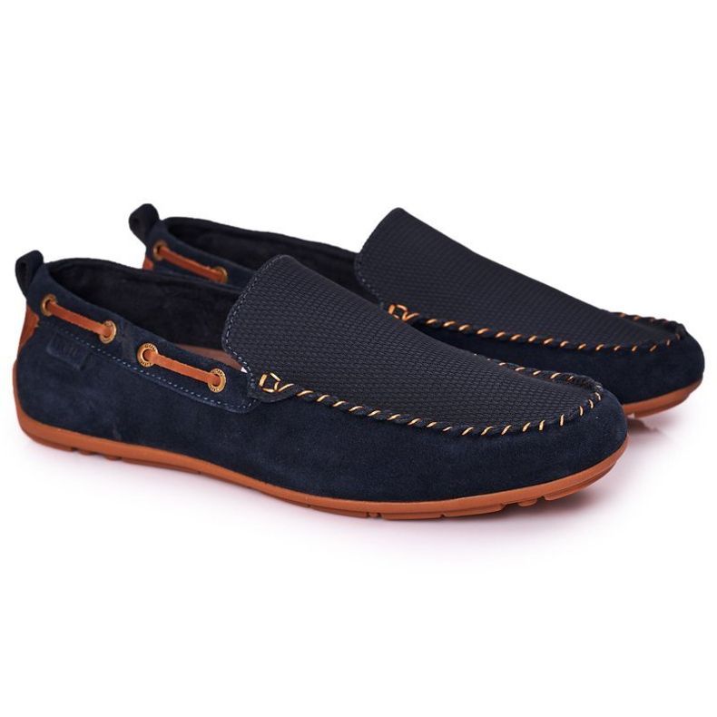 Mocassins Décontractés en Daim GOE HH1N4019 Bleu Marine brun