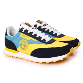 Chaussures de sport pour hommes en mousse à mémoire Big Star HH174249 jaune-bleu multicolore