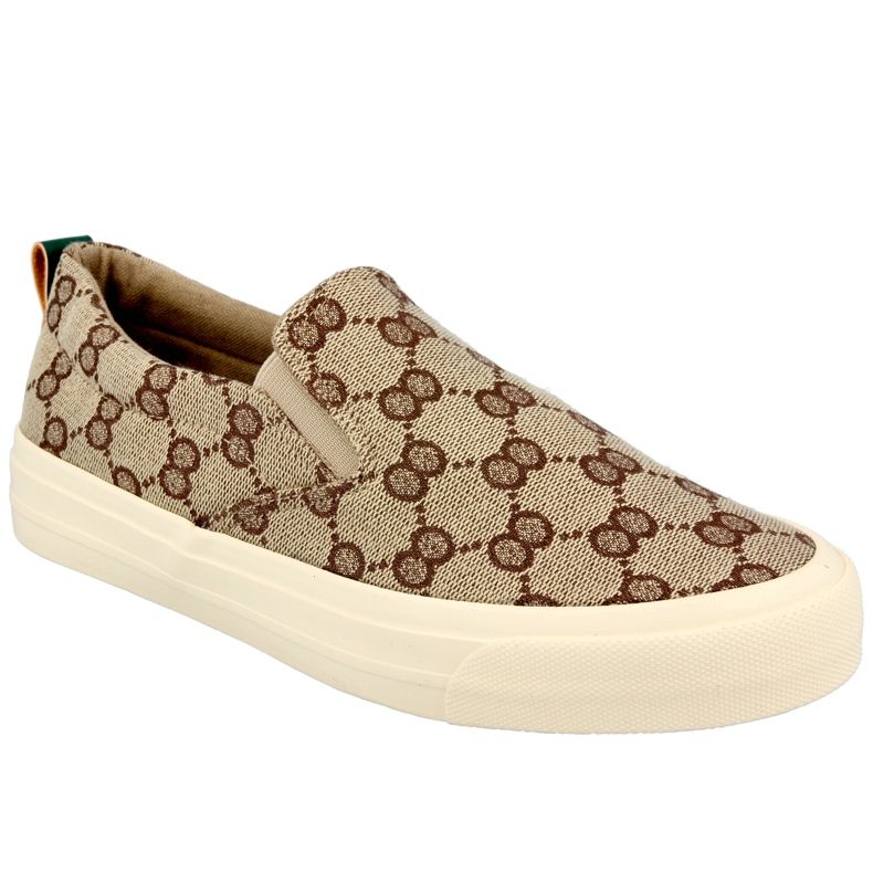 Baskets Logged Femme Slip-On Khaki Challenge beige brun