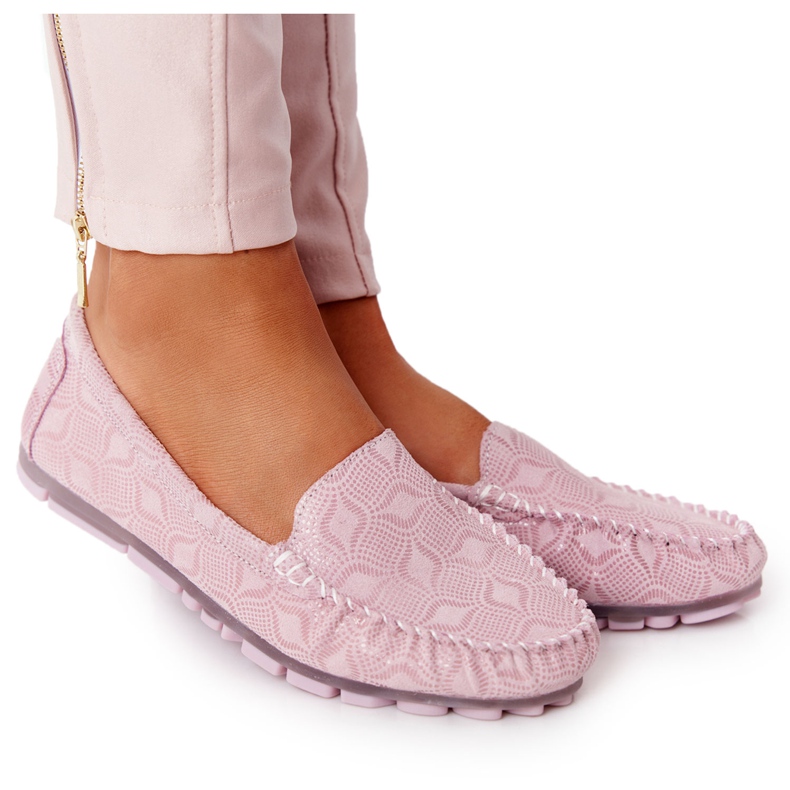 Mocassins Cuir Écologique Rio Flore Rose Mocassins Cuir Écologique Rio Flore Rose