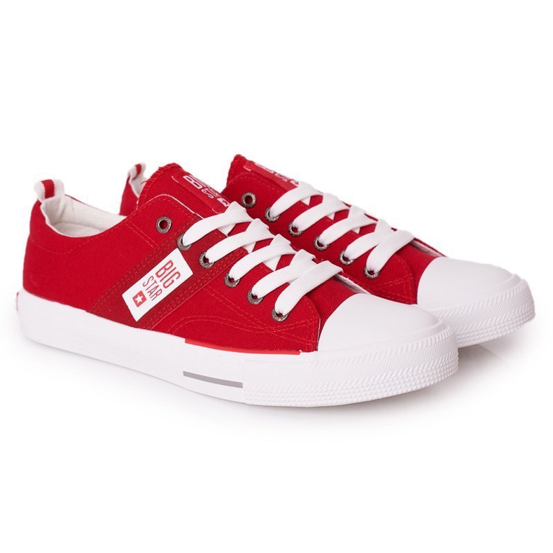 Baskets Big Star HH174040 rouges pour hommes blanche