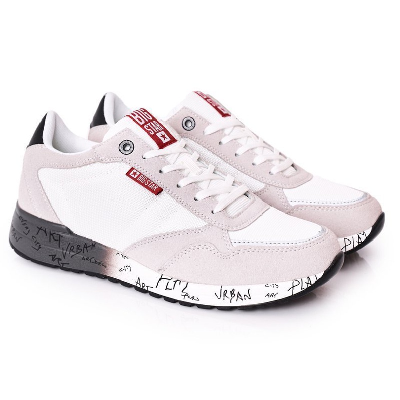 Chaussures de sport pour hommes Memory Foam Big Star FF174208 Blanc-Gris blanche