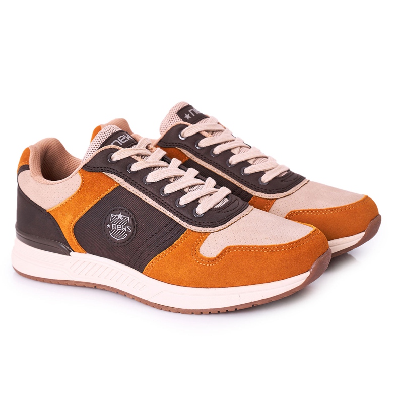 NEWS Chaussures de sport homme Baskets Jaune-Marron Harold brun multicolore