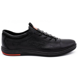 Polbut Chaussures décontractées pour hommes en cuir noir K23