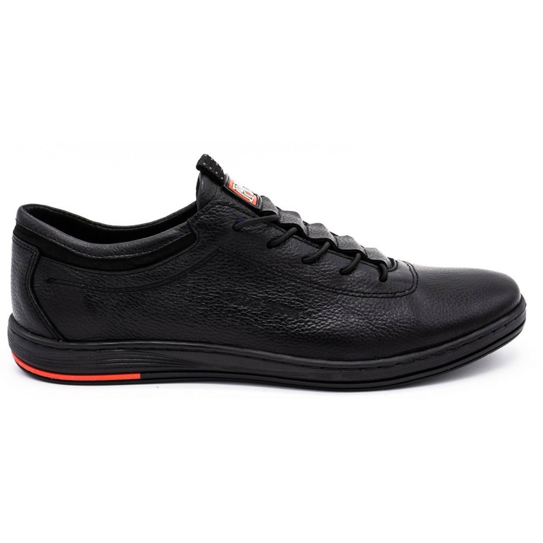 Polbut Chaussures décontractées pour hommes en cuir noir K23 le noir