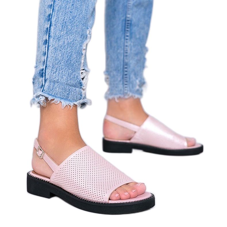 Sandales roses à talon plat Betsy Sandales roses à talon plat Betsy