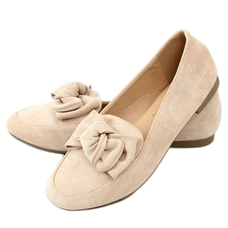 Mocassins à nœud Beige 88-382 Beige