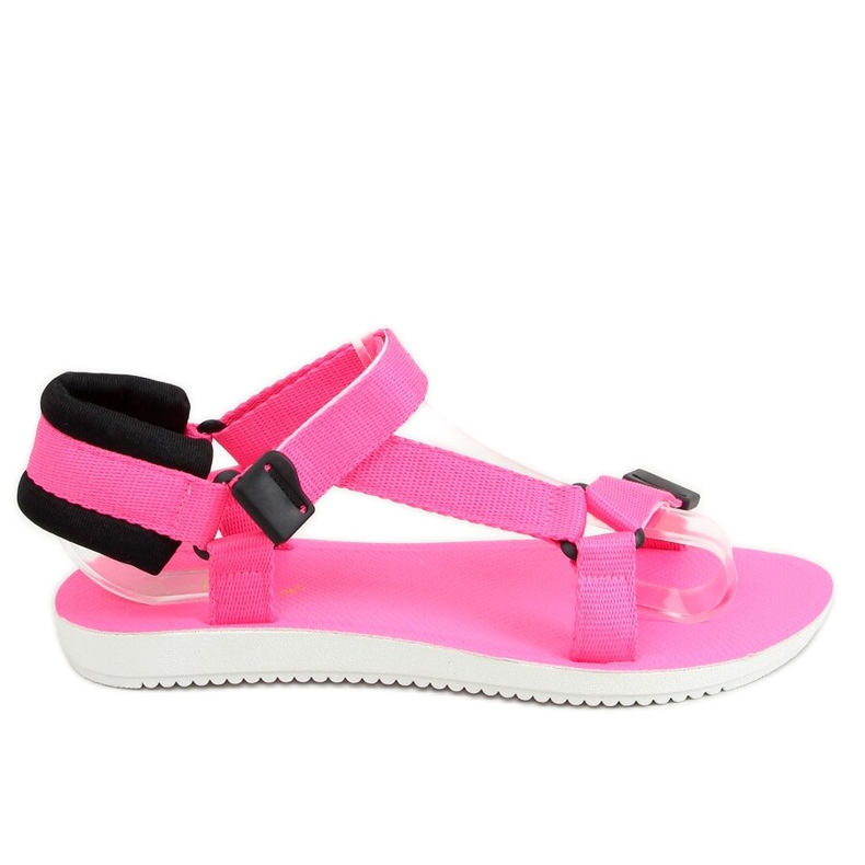 Sandales de sport roses à velcro N-67 Fluorescent Fushie