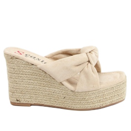 Beige XY14P Espadrilles compensées beiges