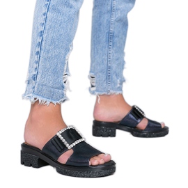 Tongs bleu brillant avec boucle Lizzy
