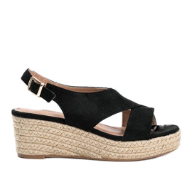 Espadrilles noires sur le coin de Marina le noir