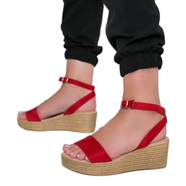 Sandales compensées rouges Seaky le noir
