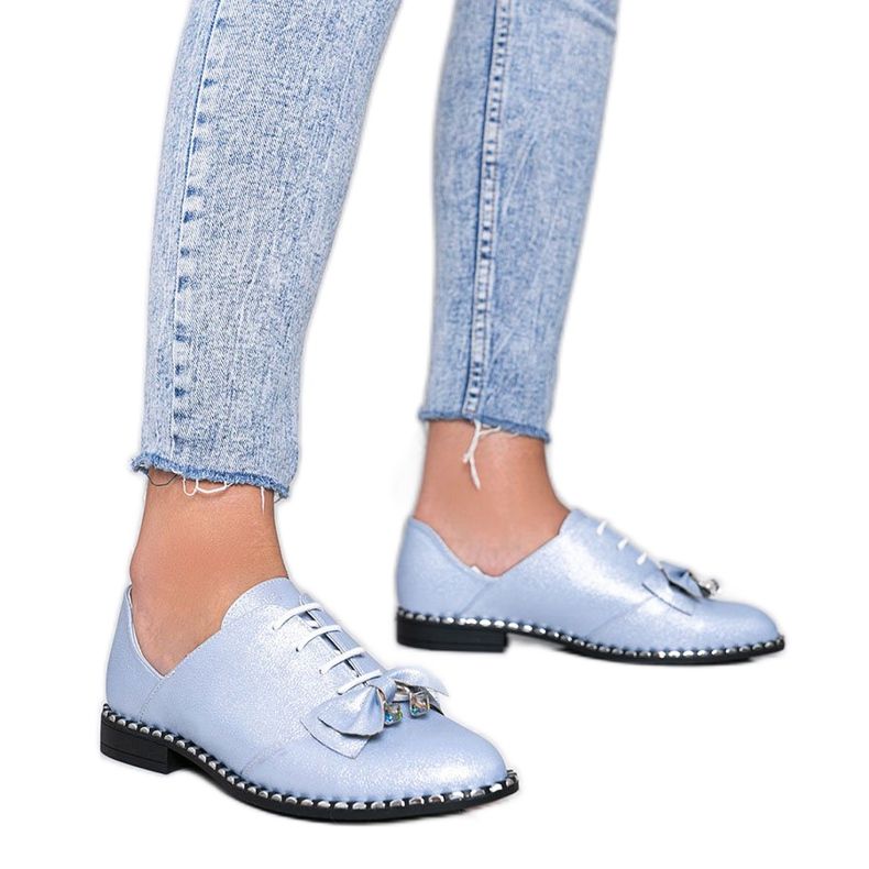 Chaussures bleues brillantes avec un nœud Lost Stars