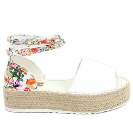 Espadrilles bout ouvert blanches JH153P Blanc multicolore