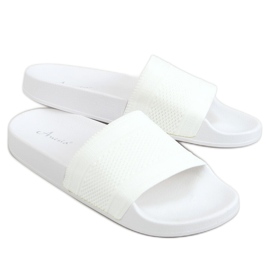 Chaussons tricotés blancs MU-5 Blanc blanche Chaussons tricotés blancs MU-5 Blanc blanche