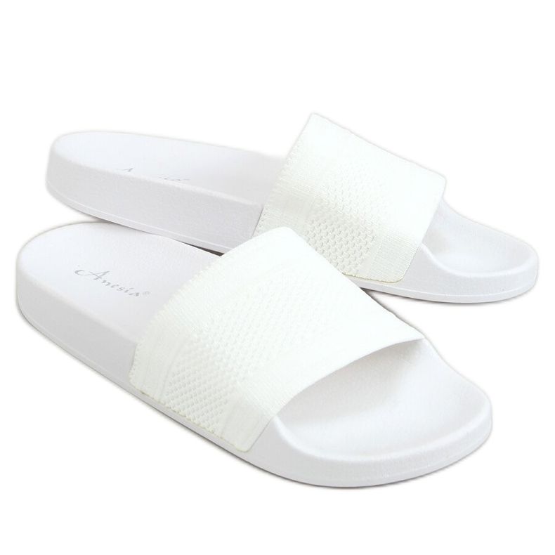 Chaussons tricotés blancs MU-5 Blanc blanche Chaussons tricotés blancs MU-5 Blanc blanche