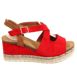 Rouge YL90 Espadrilles rouges sur compensées