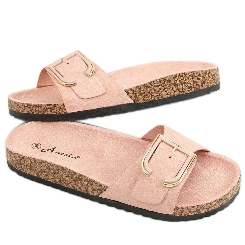 Chaussons liège rose N-111 Rose