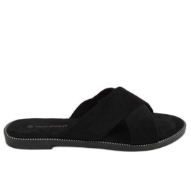 Noir Chaussons croisés pour femmes 5143 Noir