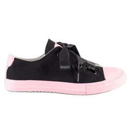 SHELOVET Baskets nouées élégantes noir