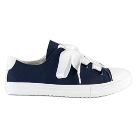 SHELOVET Baskets nouées élégantes bleu marine
