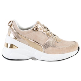 Filippo Baskets compensées en cuir beige