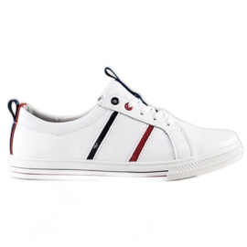 Filippo Chaussures de sport classiques en cuir blanc