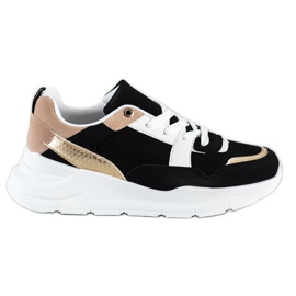 SHELOVET Baskets élégantes avec maille noir