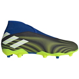 Adidas Nemeziz.3 Ll Fg chaussures de football bleu-vert FW7411 blanc, noir, bleu, jaune