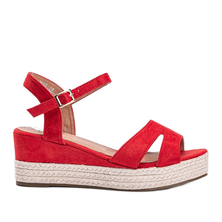 Espadrilles rouges sur le talon compensé Moon Rising