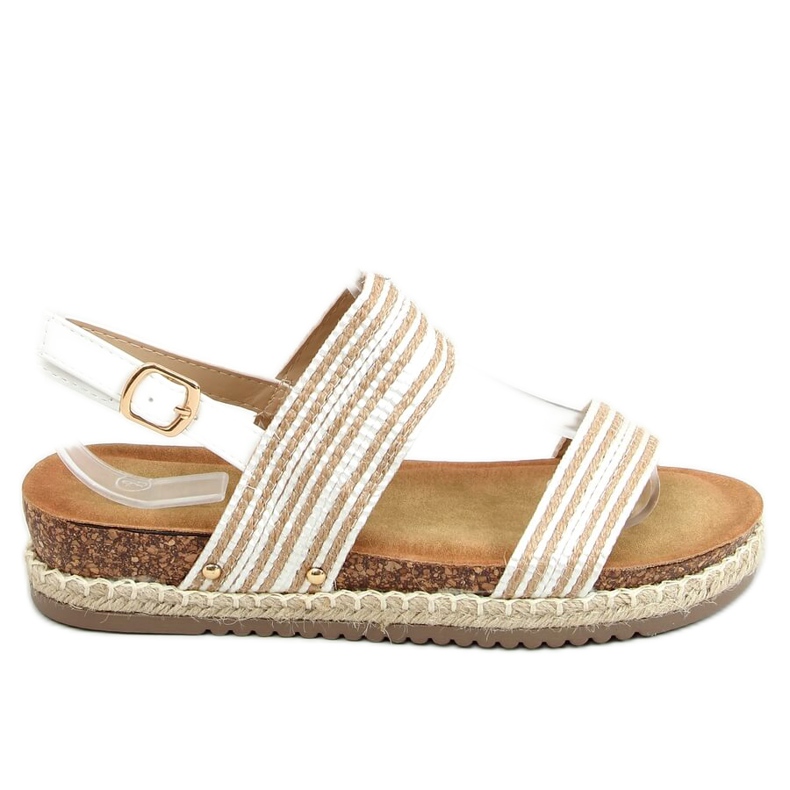 Sandales espadrilles blanches et beiges FD-50 White Sandales espadrilles blanches et beiges FD-50 White