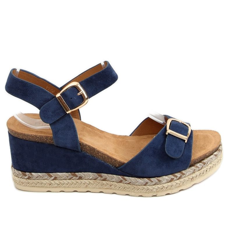 YL93 Espadrilles compensées bleu marine YL93 Espadrilles compensées bleu marine