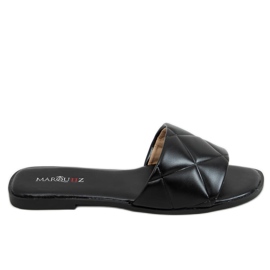 Chaussons matelassés noirs 5860 Noir le noir