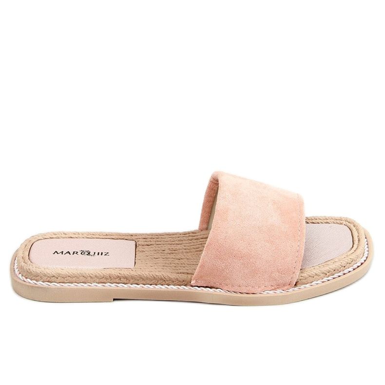 Chaussons femme en daim rose 1096 Rose