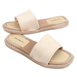 Chaussons femme en daim beige 1096 Beige Chaussons femme en daim beige 1096 Beige